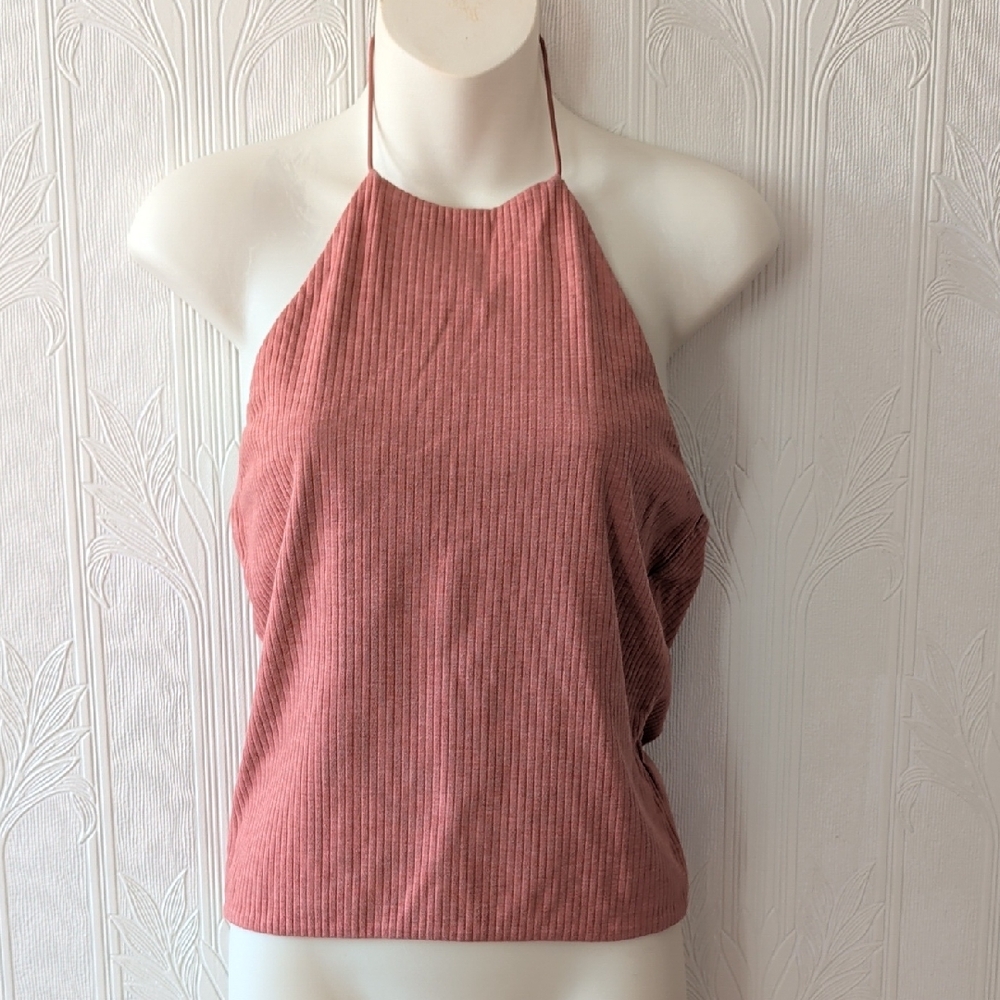 Women's Halter Neck Top - Terracotta